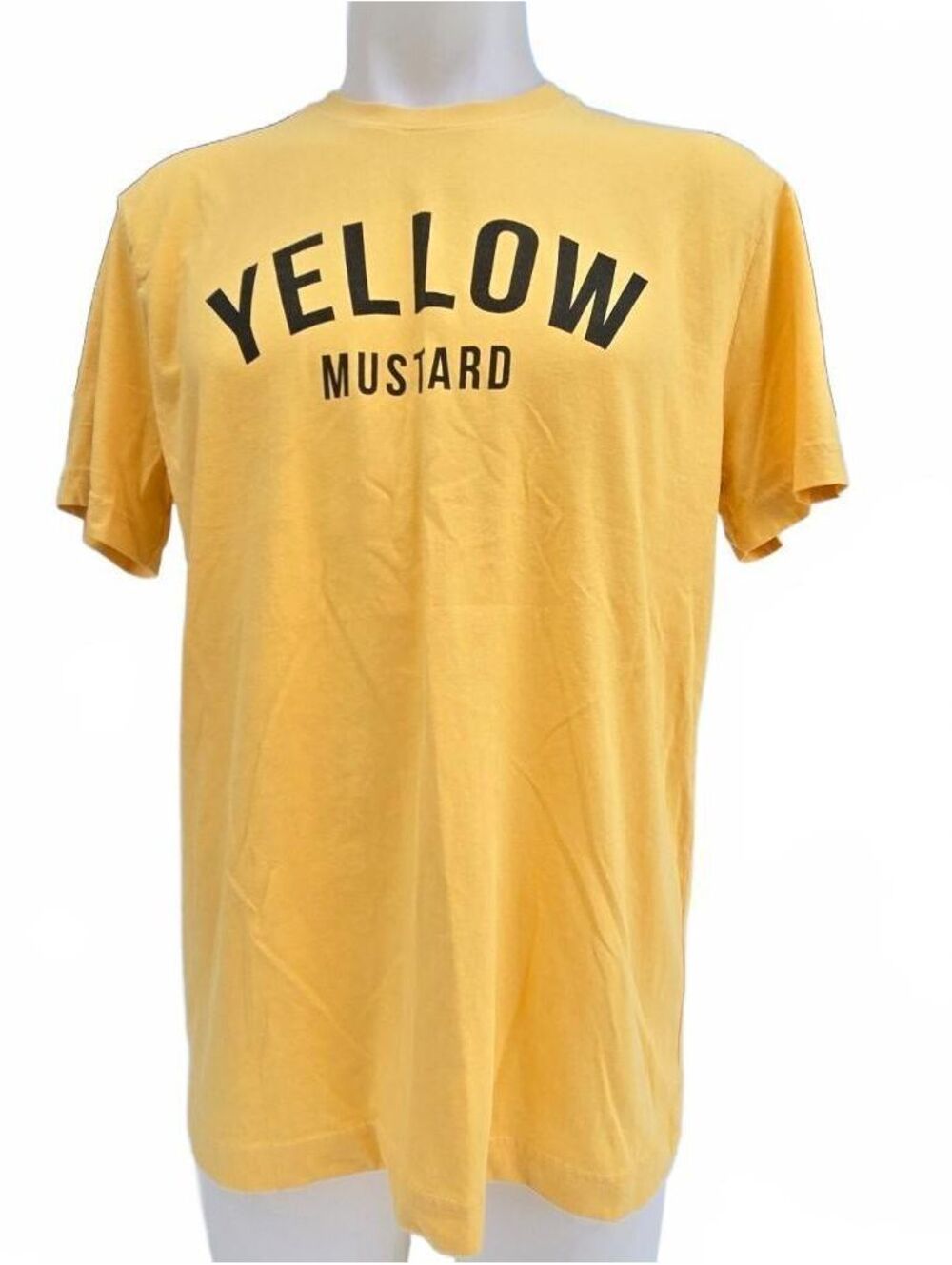 Men's Mustard Yellow Short Sleeve T-Shirt with 'YELLOW MUSTARD' Size L